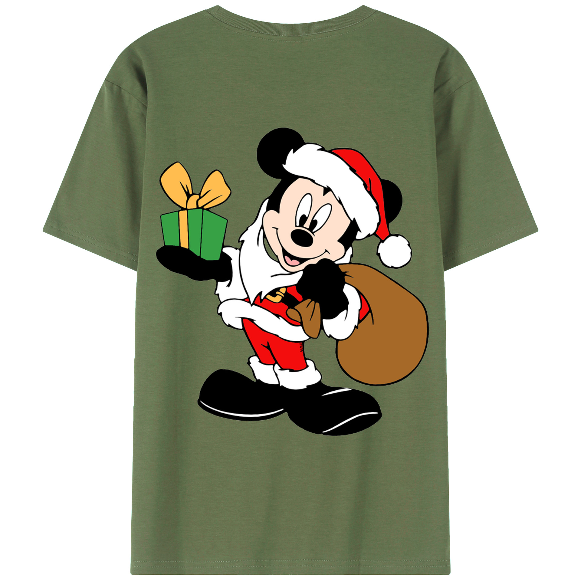 ミッキーマウス Mickey Mouse 綿100％ メンズ半袖Tシャツ（バックプリント） 通気性